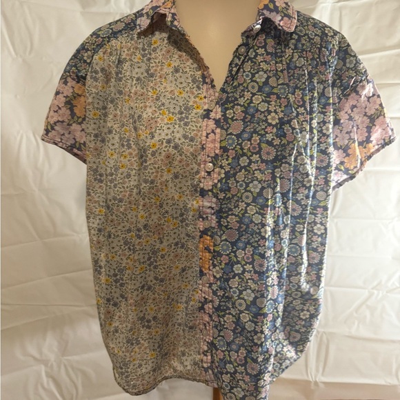 American Eagle Outfitters Pink and Blue Button Down Shirt - Picture 1 of 6